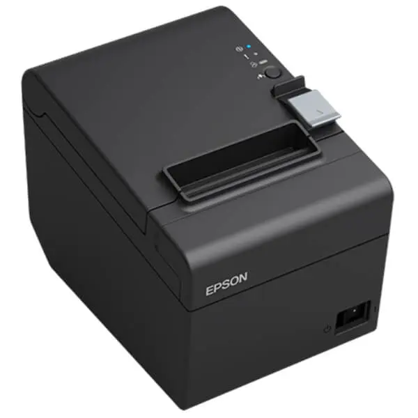 schwarzer Kassenzetteldrucker - Kassendrucker Epson TM T20III als Kassenhardware im Kassensystem