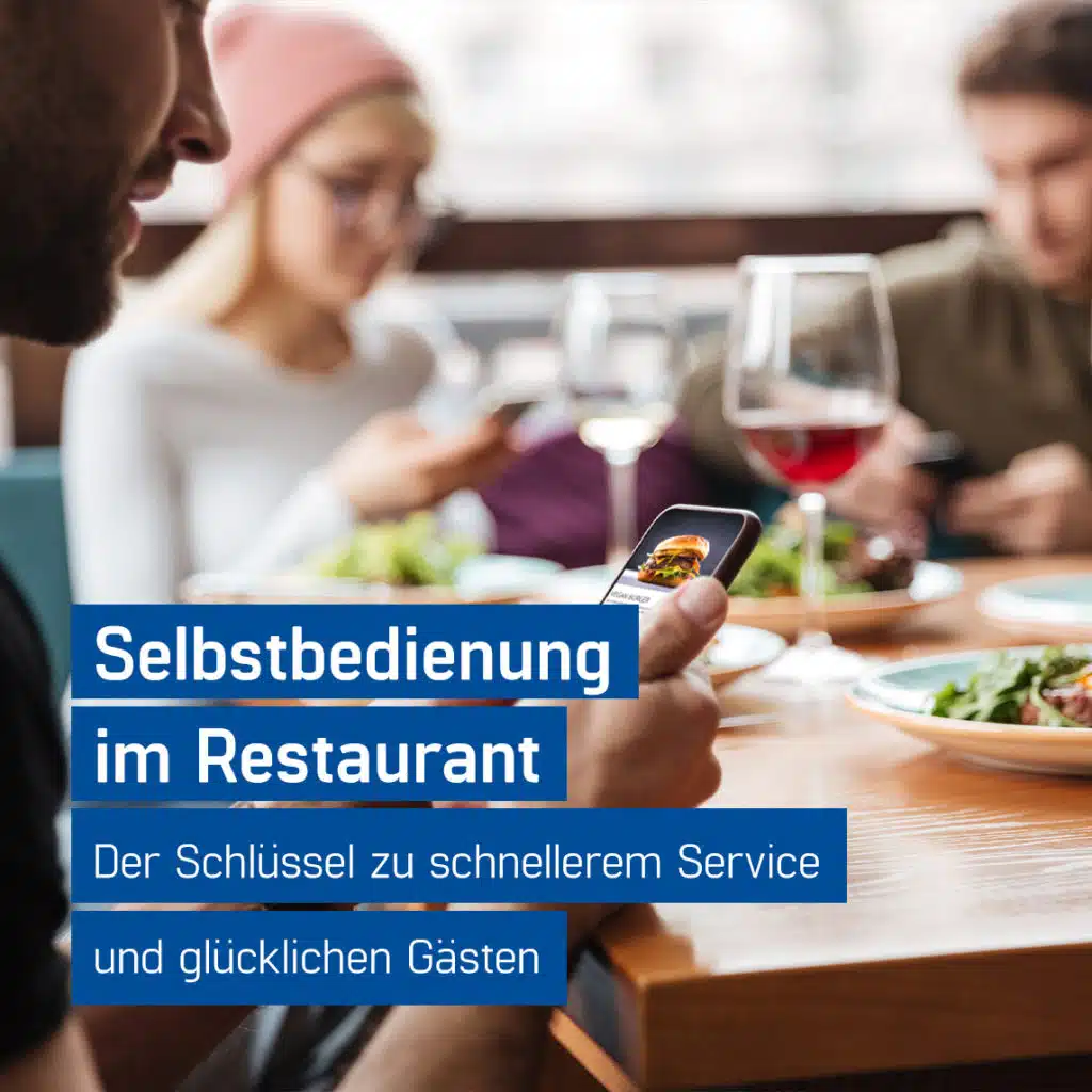 Restaurantgast bestellt Speisen und Getränke mit der ORDA App von GastroSoft direkt zum Tisch, Selbstbedienung Gastronomie