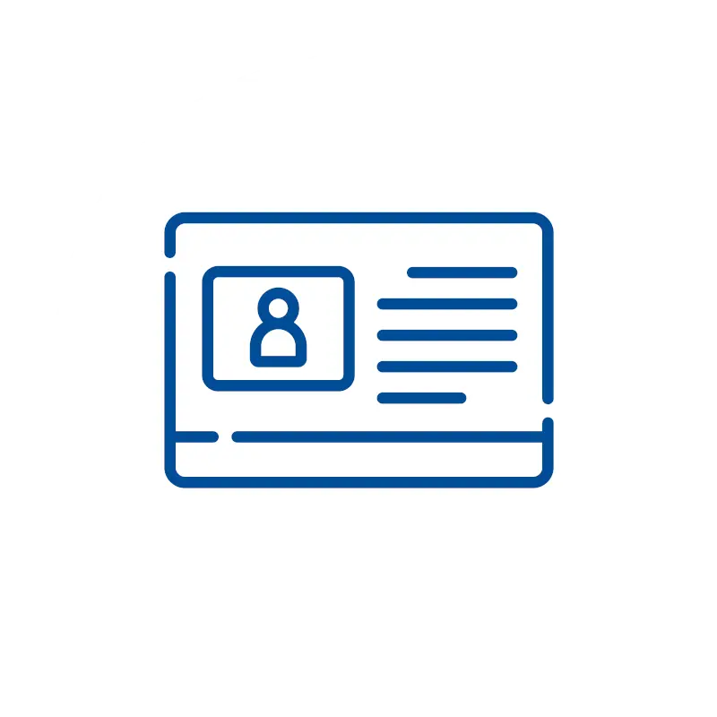 blaues Kundenfunktion Icon auf weißem Hintergrund: für Kundenverwaltung und Stammkundenfunktion der Kassensoftware des Kassensystems