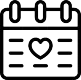 Kalender Icon mit Herz für Software ohne monatliche Kosten mit dem mobilen Droid Kassensystem