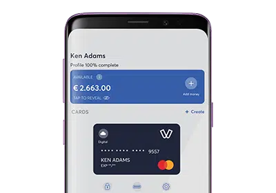 Digitale Viva Wallet Debitkarte auf einem Smartphone, GastroSoft