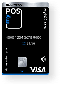 Kostenlose VISA Karte für mobile myPOS Zahlungsterminals der Kassenhardware mit Kassensoftware im Kassensystem